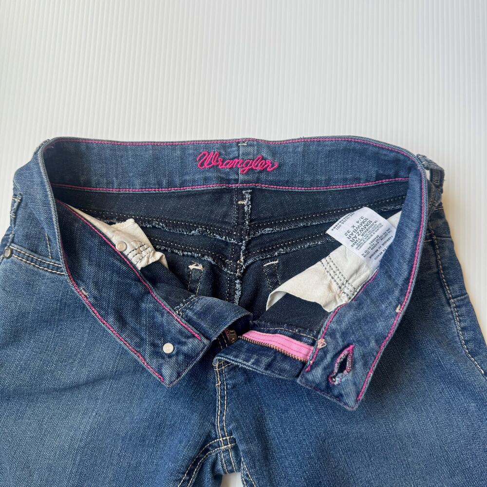 Wrangler Y2K Low Rise Bootcut Jeans Rhinestone Cowgirl Western Rodeo Barbie Sm - Picture 4 of 15